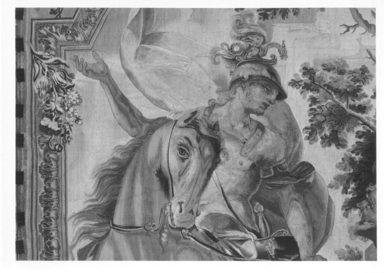 Arazzo - Alessandro Magno rifiuta l'acqua, Musei Reali, Palazzo Reale, Torino, dettaglio 2